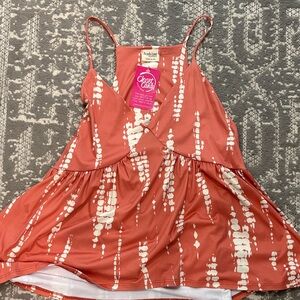 Peach Love California Coral and White Camisole